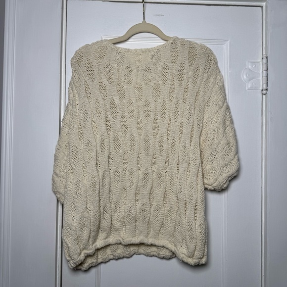 Anthropologie Adella Knit Dolman Sleeve Boxy Pullover Sweater Ivory Small - Picture 6 of 8